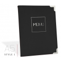 Protège Menu MILAN Noir A5 -ㅤㅤㅤStandard "4 styles aux choix"