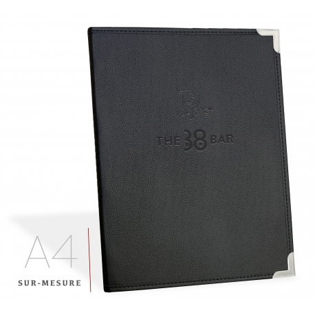 Protège-menu Restaurant A5 Noir ToscanaVini - PVC, 6 Inserts, Pour Carte Des Vins Italien