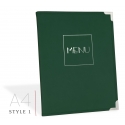 Protège-Menu MILAN Vert A4 - Standard "4 styles aux choix"