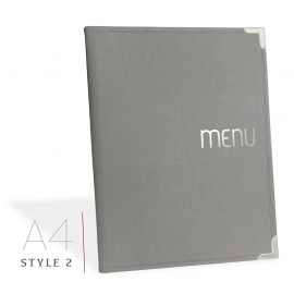 Protège-Menu MILAN Gris A4 - Standard "4 styles aux choix"