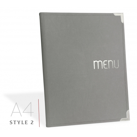 Protège Menu Gris - Standard MILAN A4 