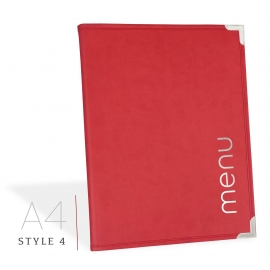 Protège-Menu MILAN Rouge A4 - Standard "4 styles aux choix"