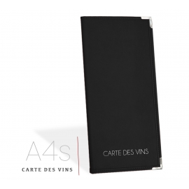 Protège Menu MILAN Noir A4S - Standard Carte des vins